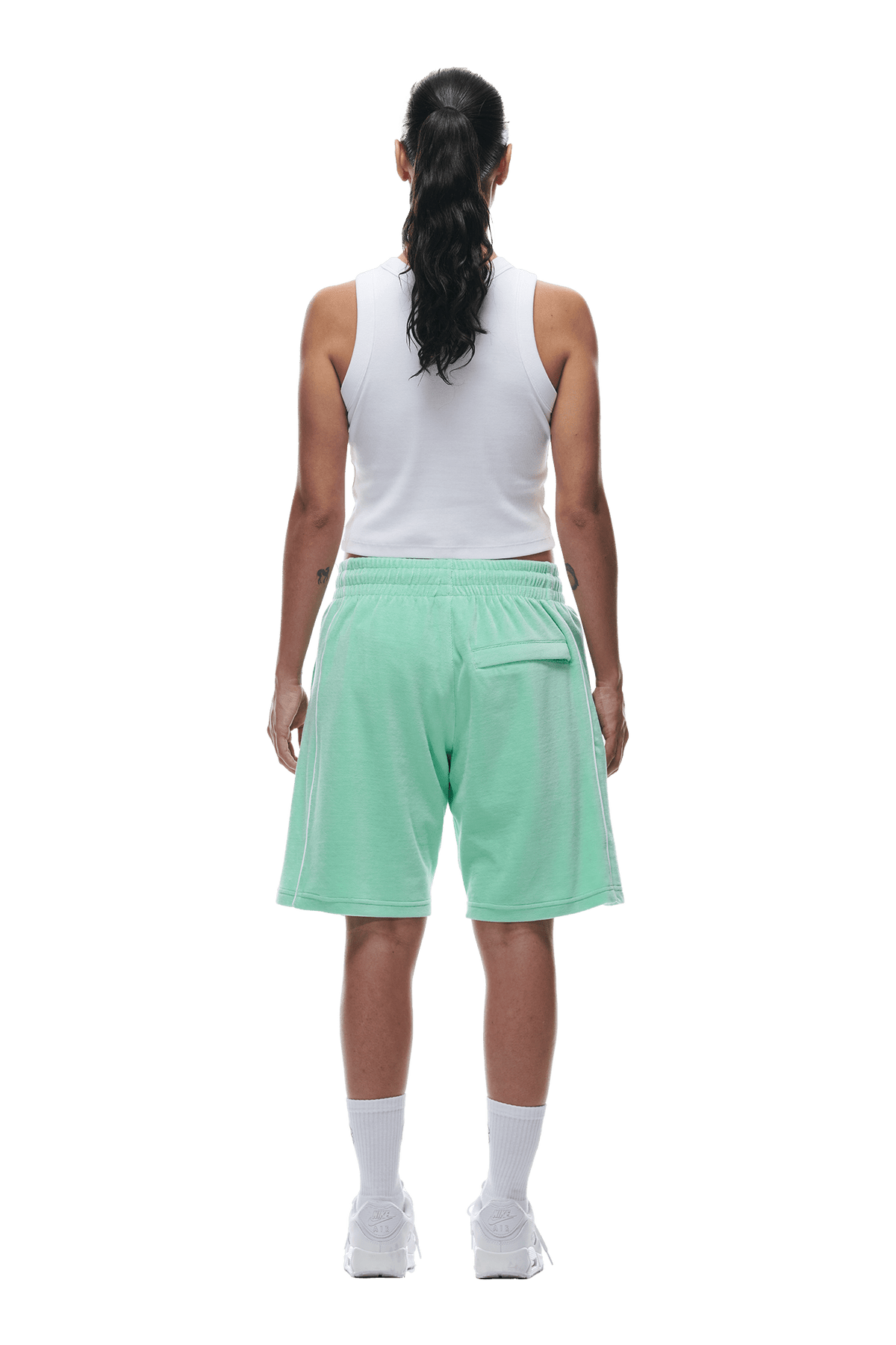 VELOUR SHORTS LIGHT MOSS