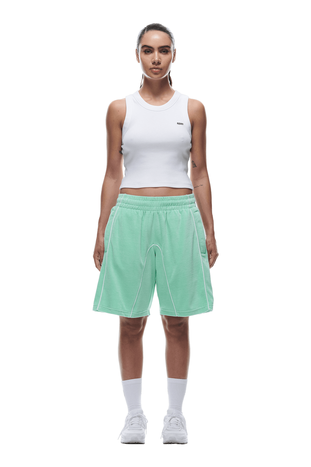 VELOUR SHORTS LIGHT MOSS