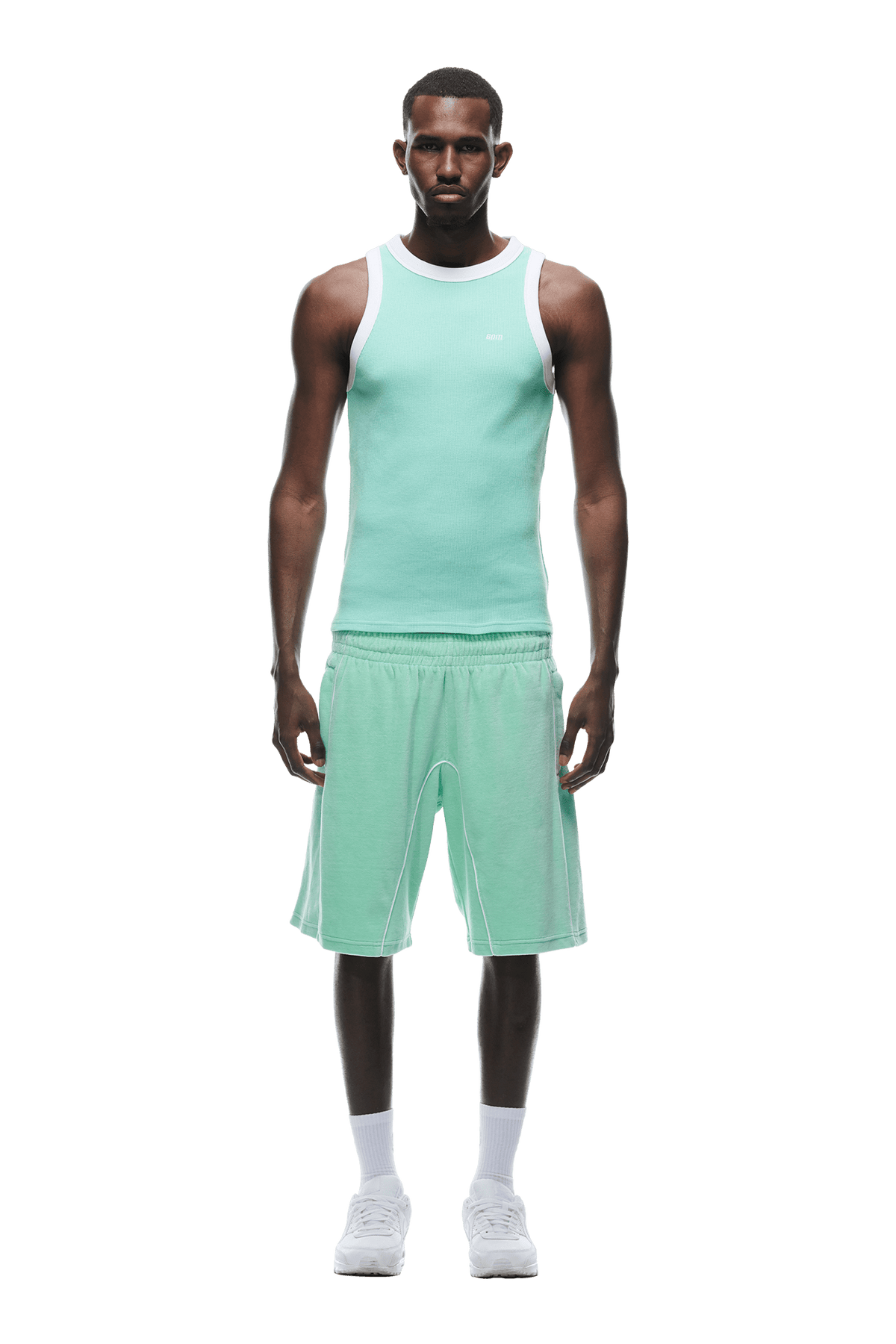 WAFFLE KNIT TANKTOP LIGHT MOSS