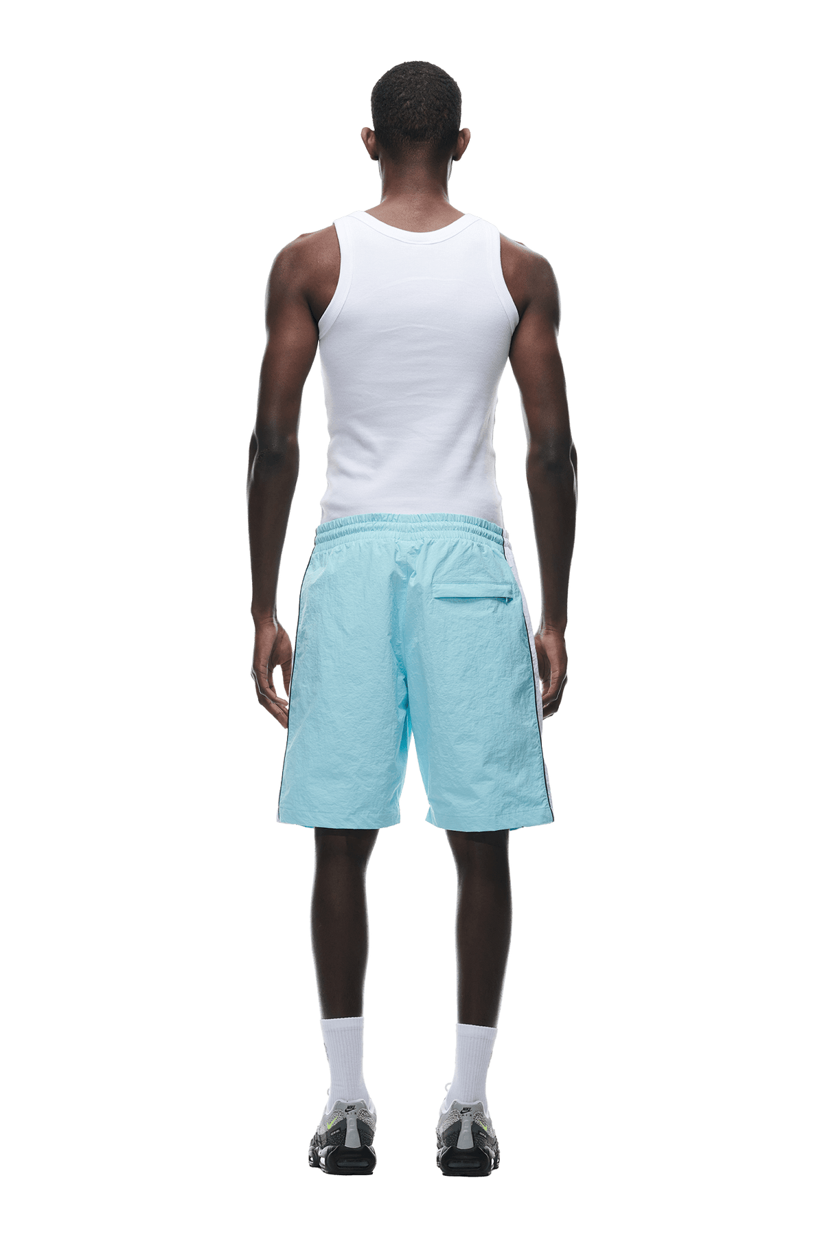 WARM UP NYLON SHORTS LIGHT BLUE