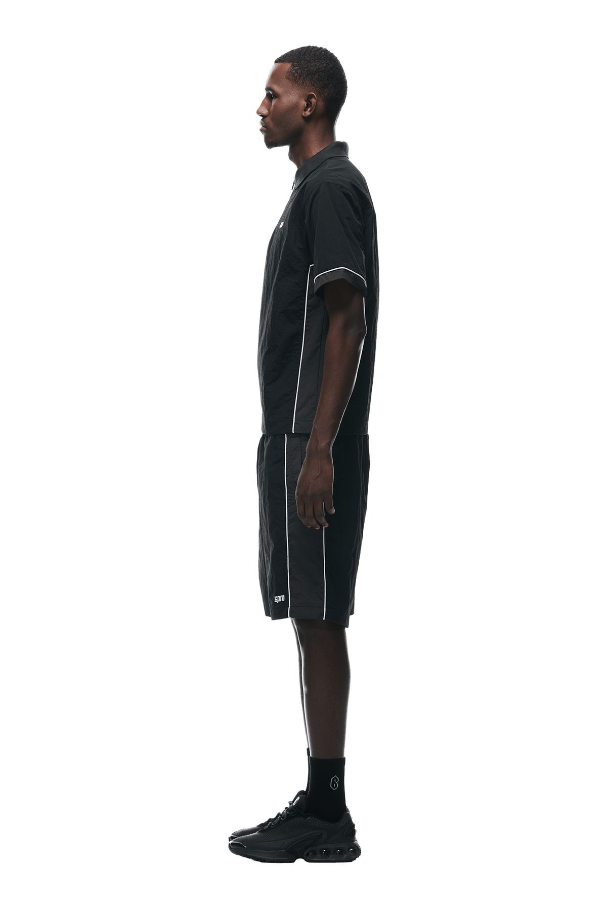 WARM UP NYLON HALF ZIP BLACK