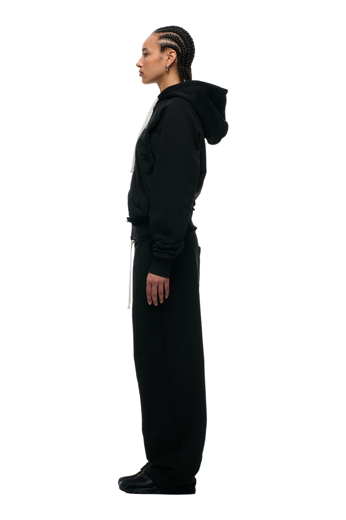 OPEN EDGE ZIP HOODIE BLACK