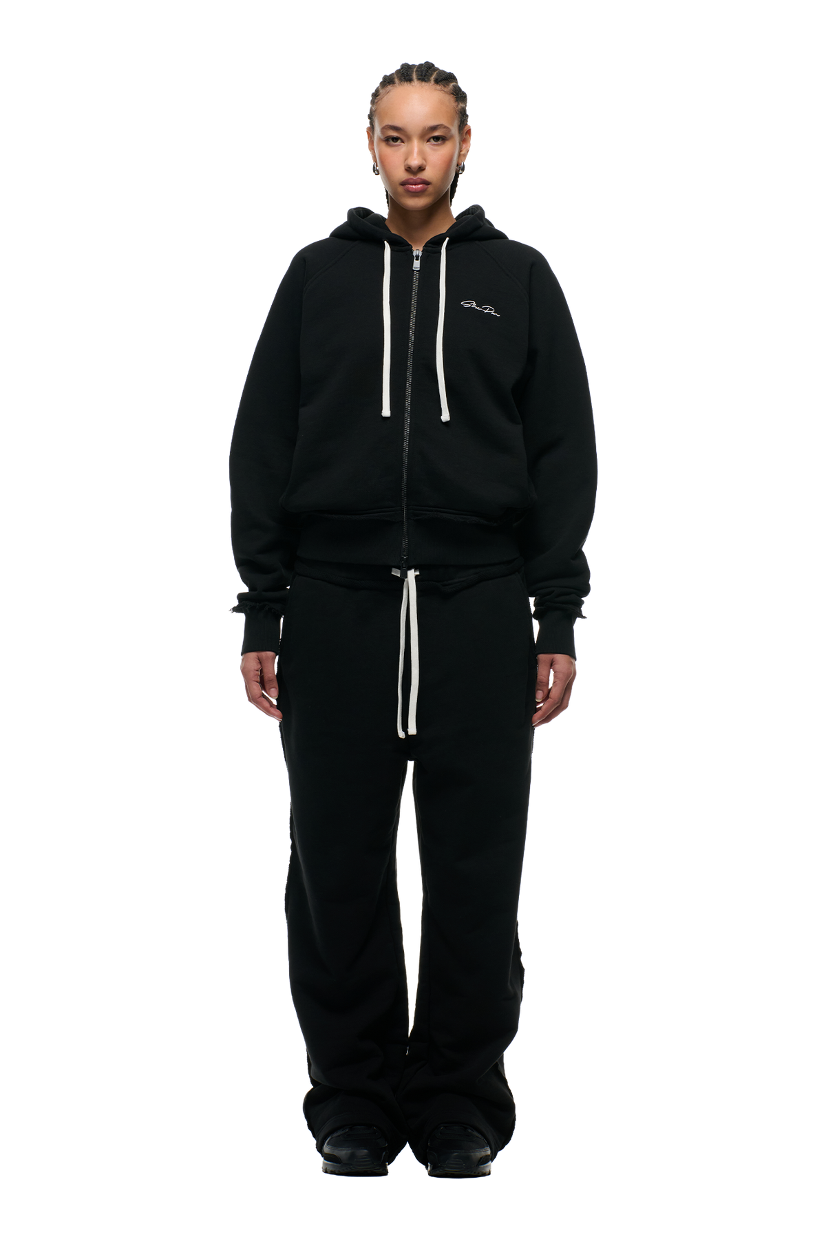 OPEN EDGE ZIP HOODIE BLACK