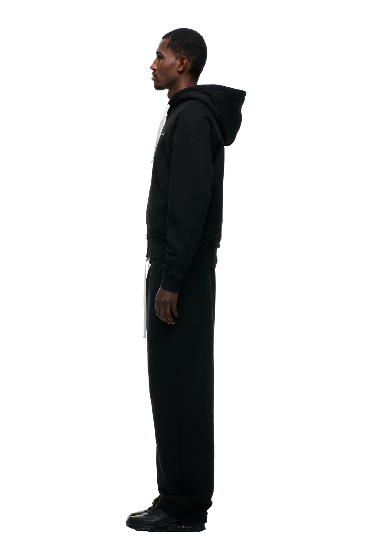 OPEN EDGE ZIP HOODIE BLACK