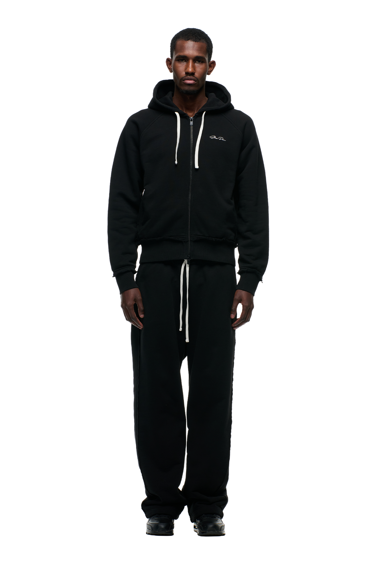 OPEN EDGE ZIP HOODIE BLACK