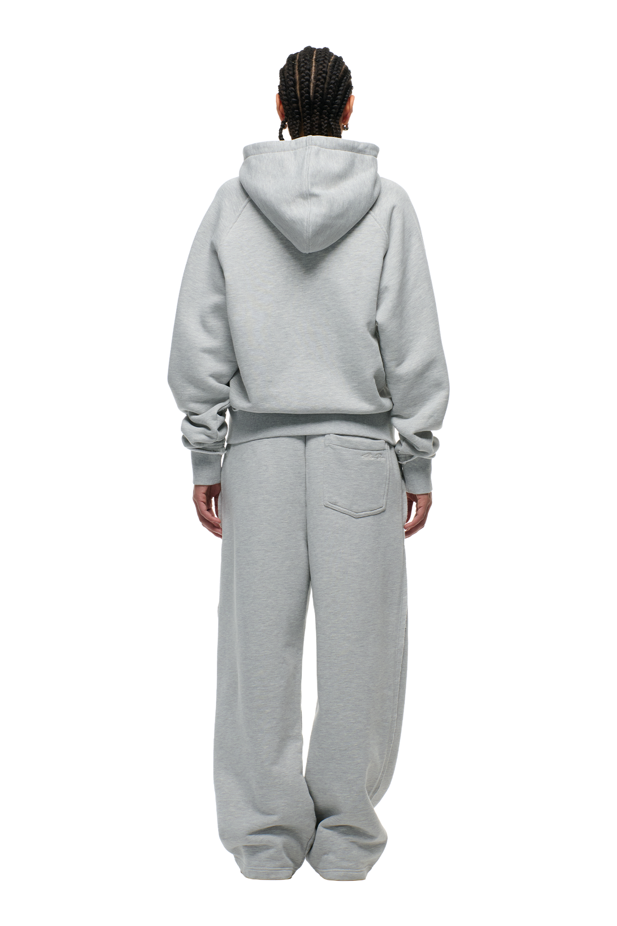 OPEN EDGE ZIP HOODIE GREY MELANGE