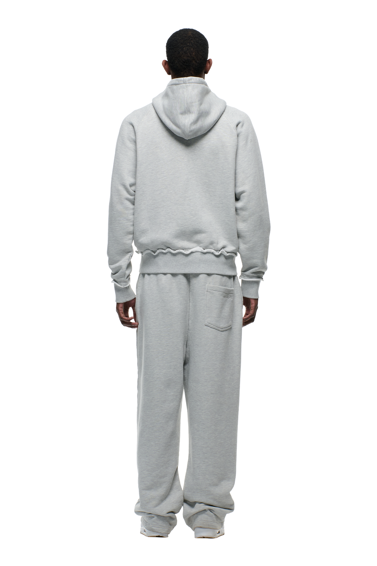 OPEN EDGE ZIP HOODIE GREY MELANGE