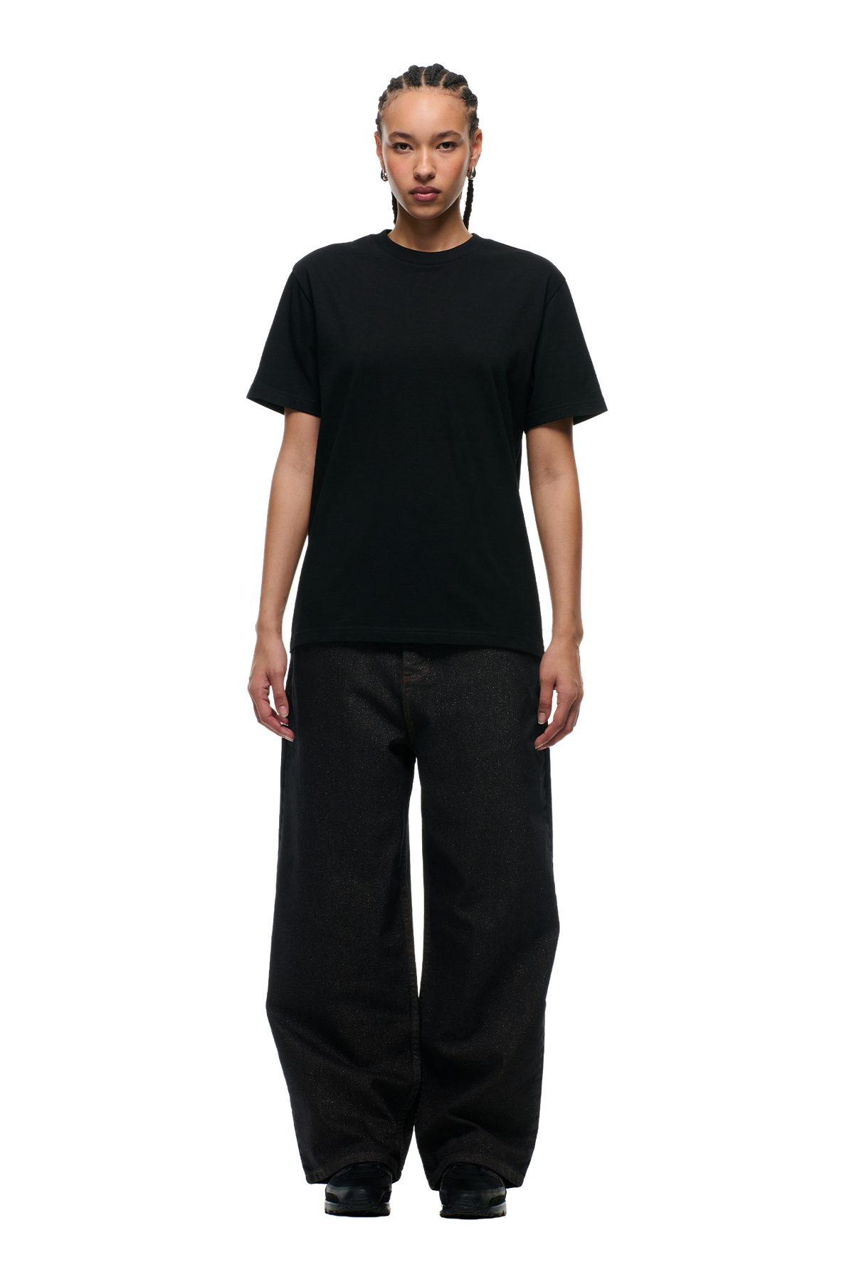 FAUX STITCH T-SHIRT BLACK
