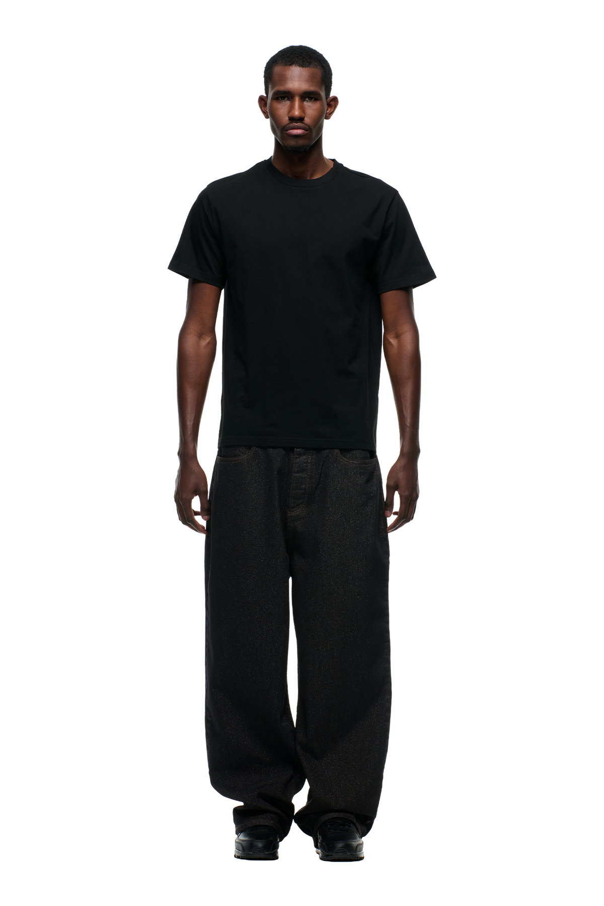 FAUX STITCH T-SHIRT BLACK