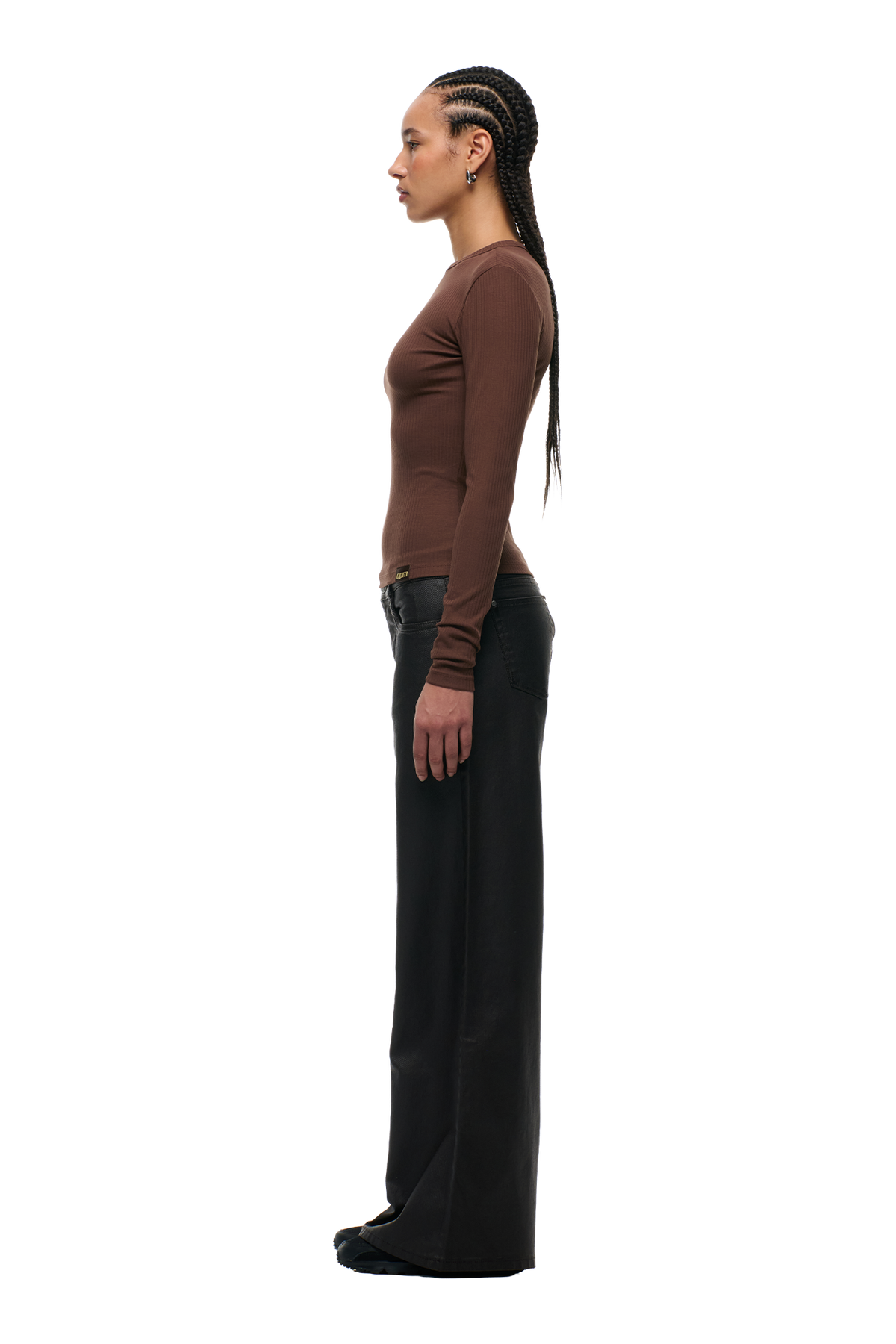 WMNS RIBBED LS DARK HAZELNUT