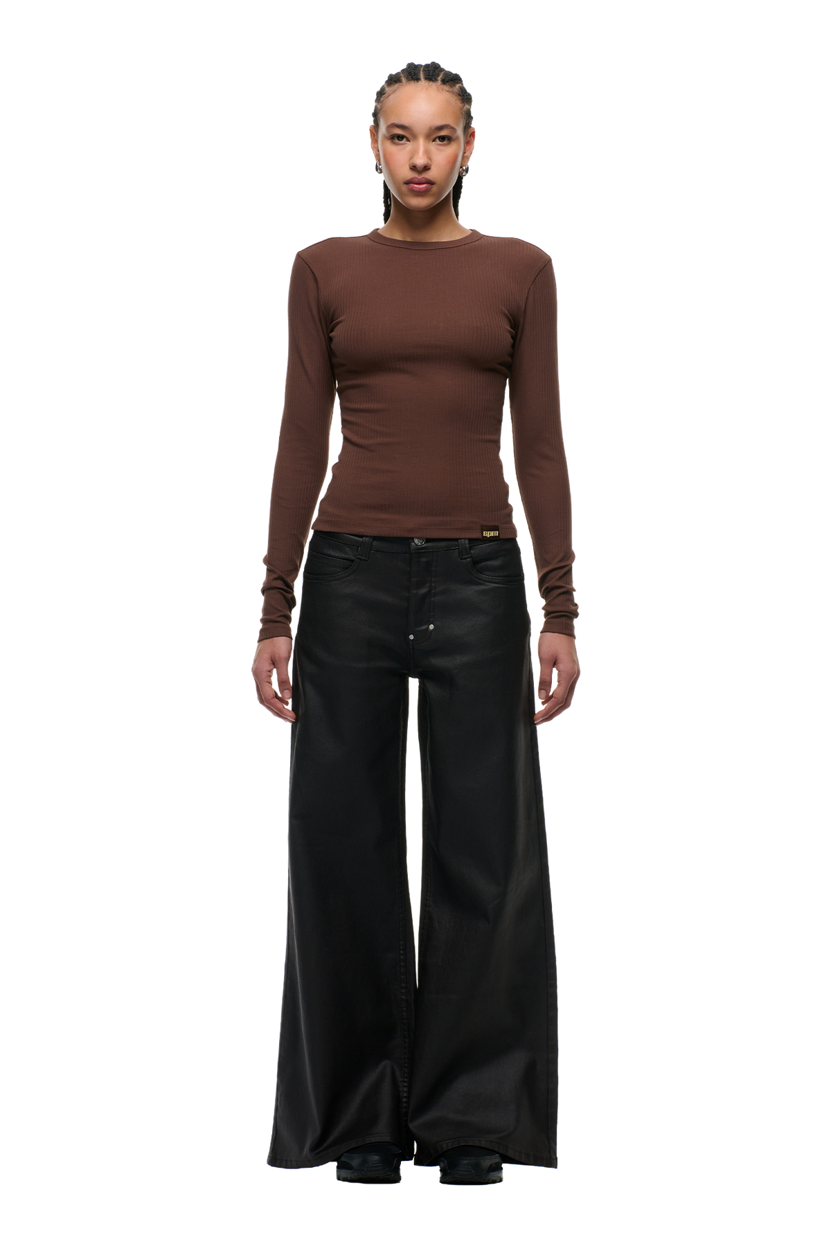 WMNS RIBBED LS DARK HAZELNUT