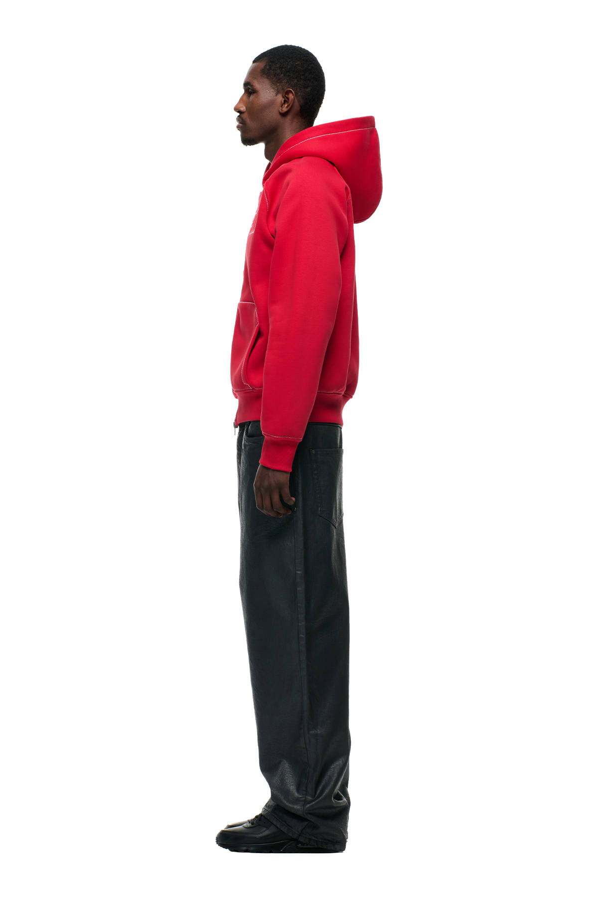 WORDMARK ZIPPER HOODIE TOMATO RED