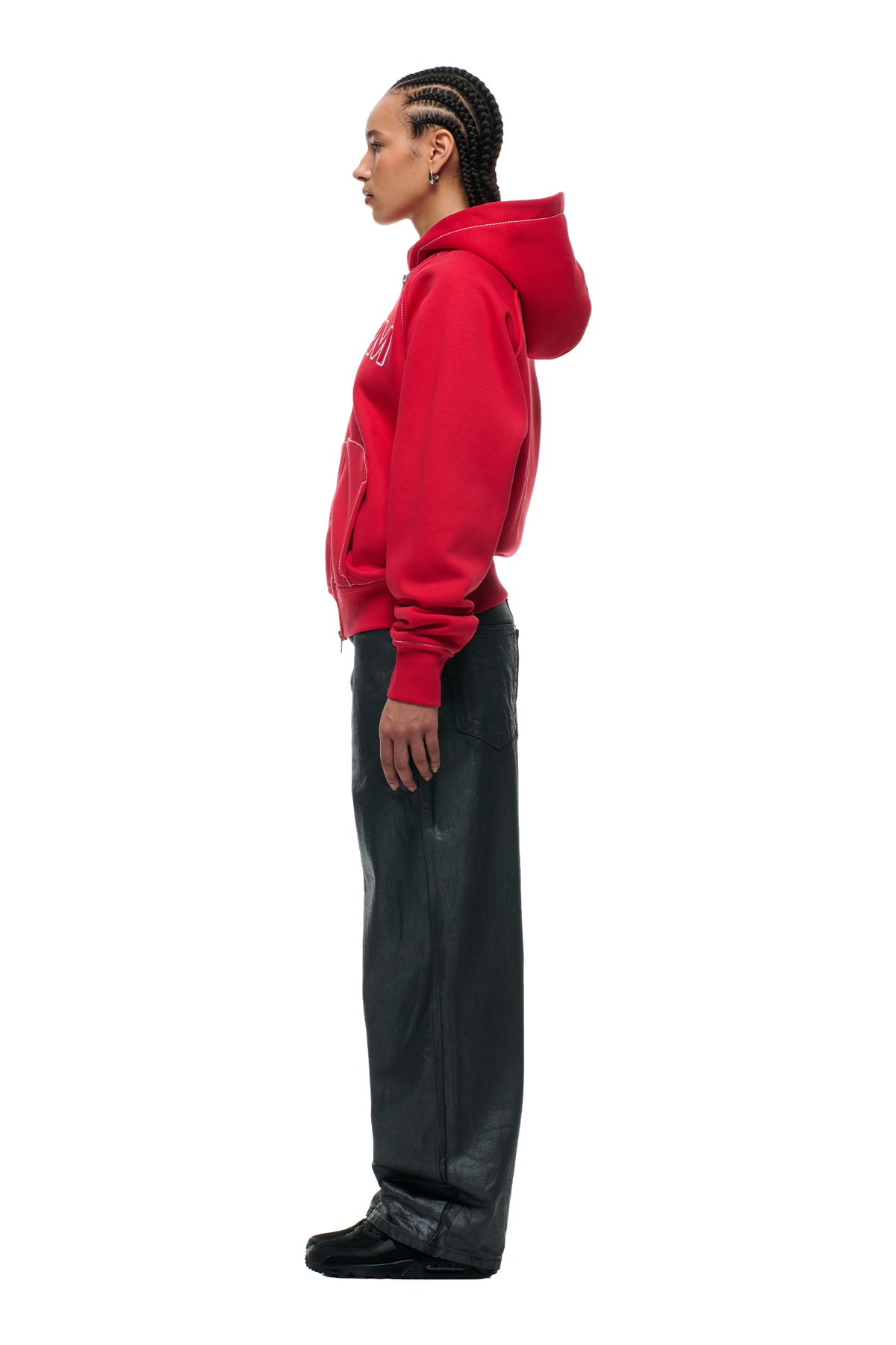 WORDMARK ZIPPER HOODIE TOMATO RED