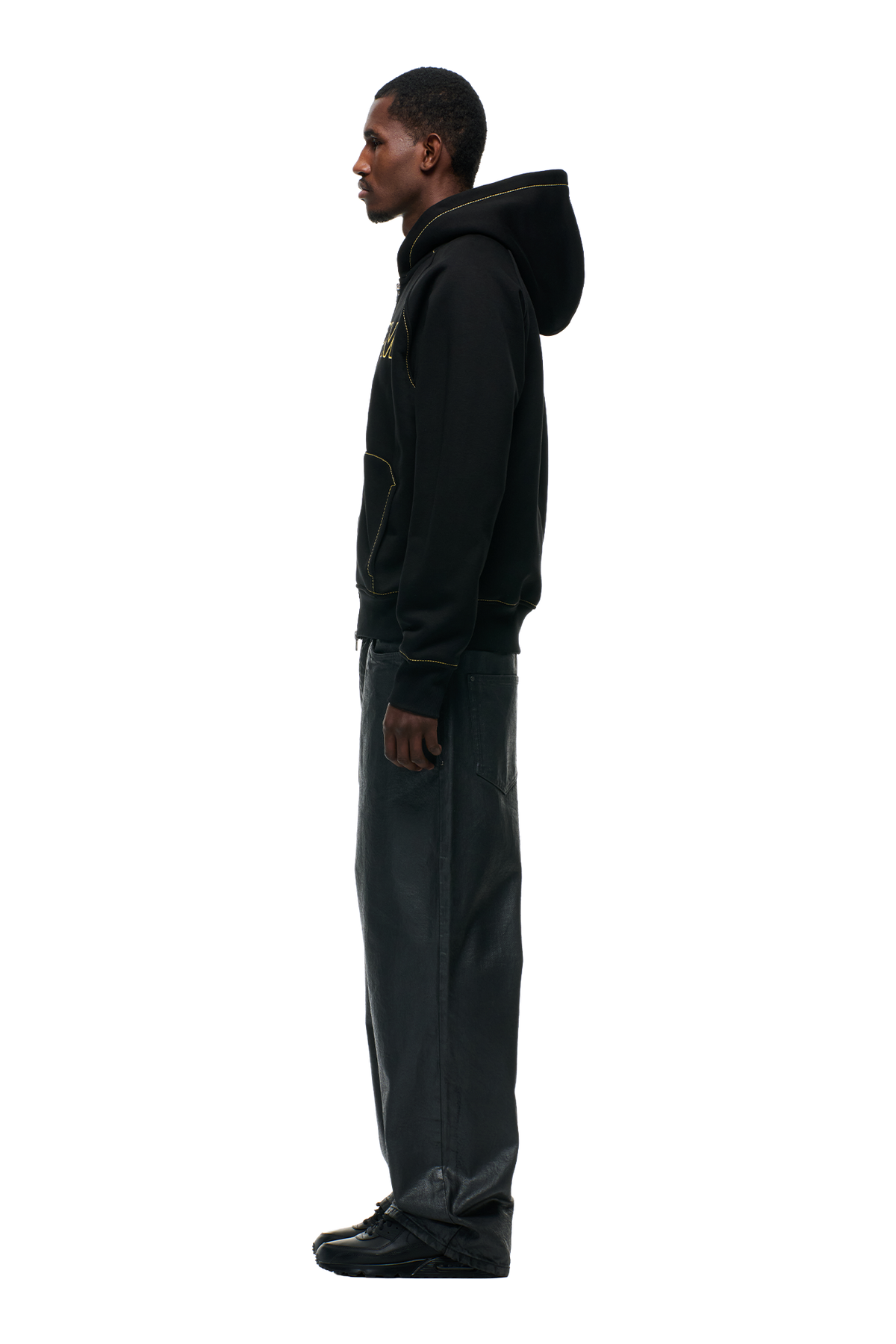 WORDMARK ZIPPER HOODIE BLACK