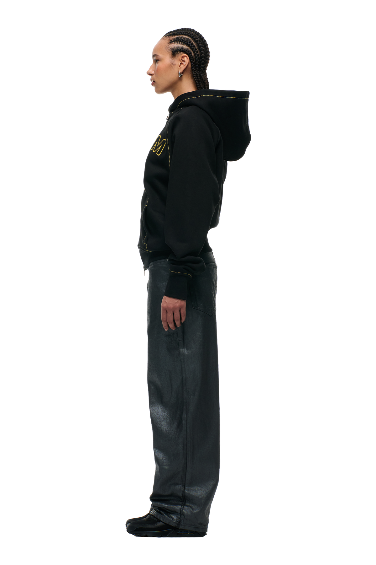 WORDMARK ZIPPER HOODIE BLACK