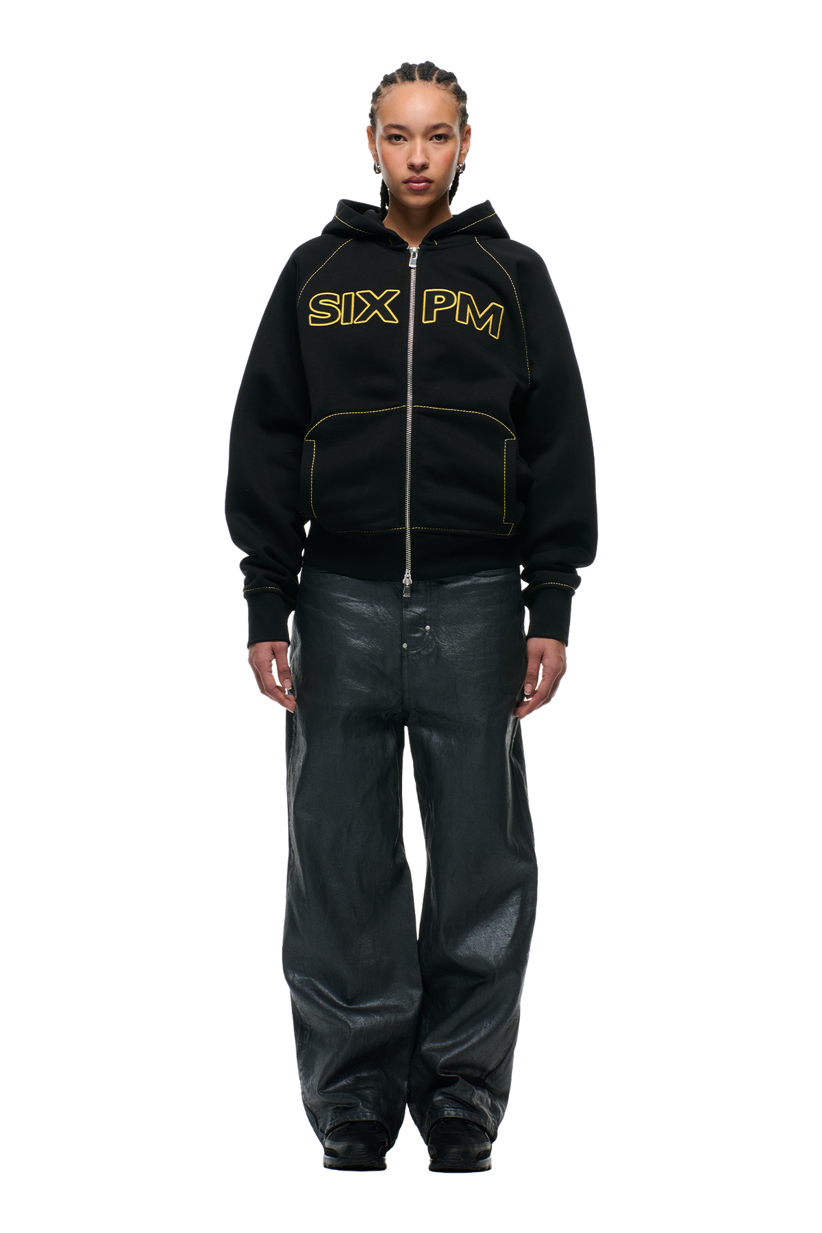 WORDMARK ZIPPER HOODIE BLACK