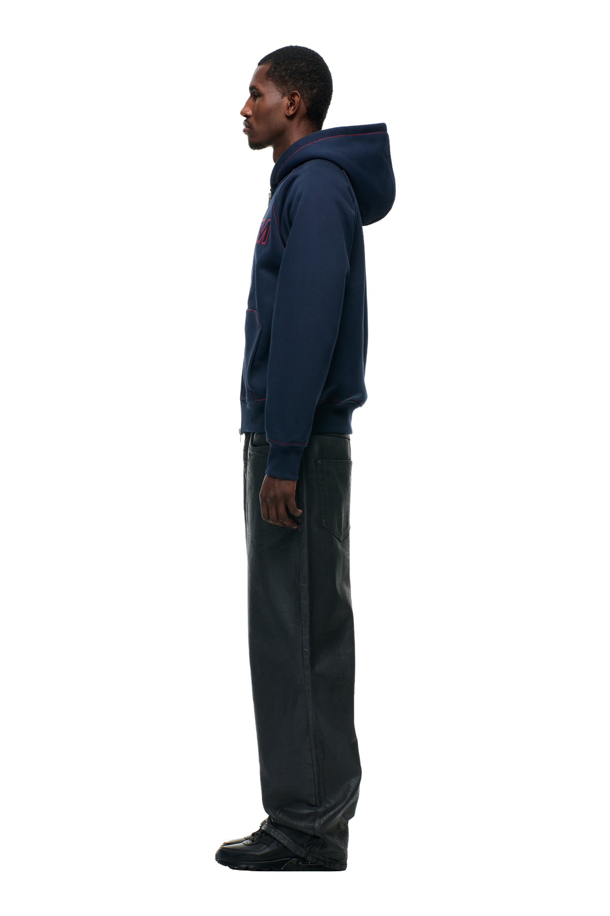 WORDMARK ZIPPER HOODIE MIDNIGHT BLUE