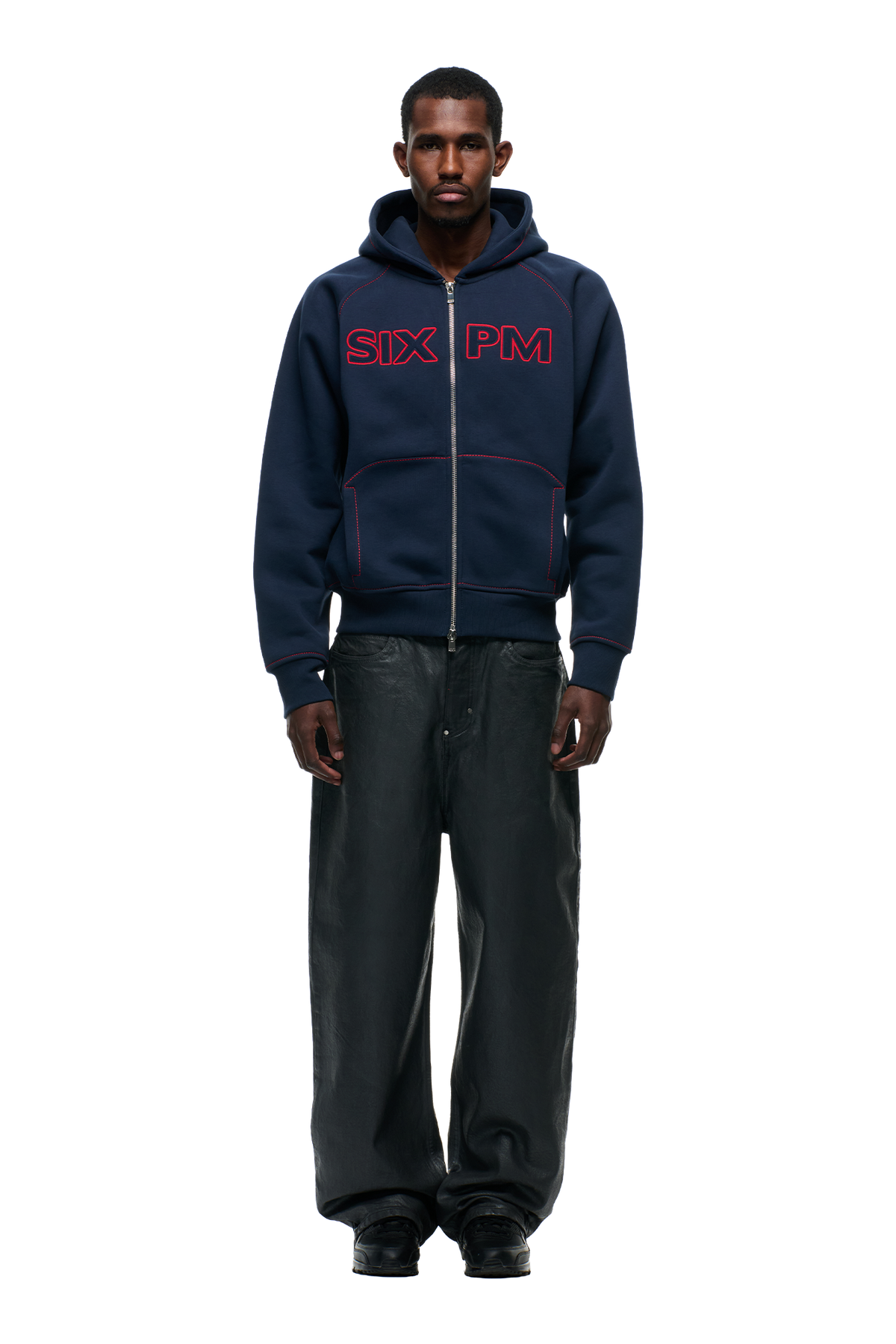 WORDMARK ZIPPER HOODIE MIDNIGHT BLUE