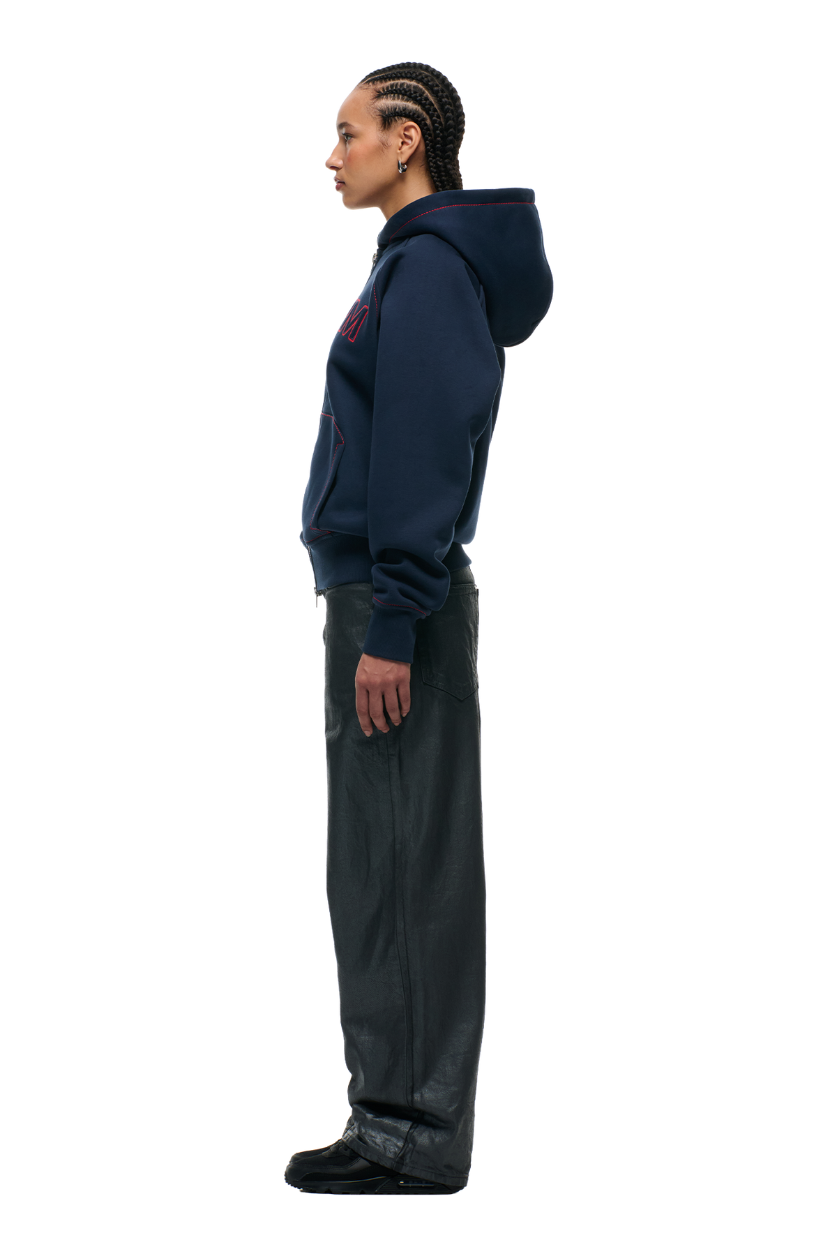 WORDMARK ZIPPER HOODIE MIDNIGHT BLUE