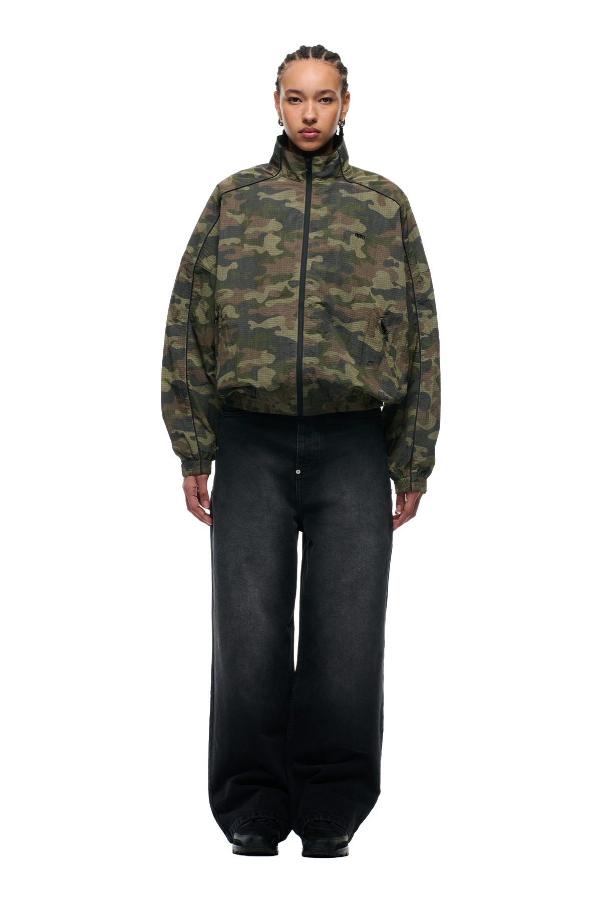 RIPSTOP CAMO TRACKJACKET W/ PIPING