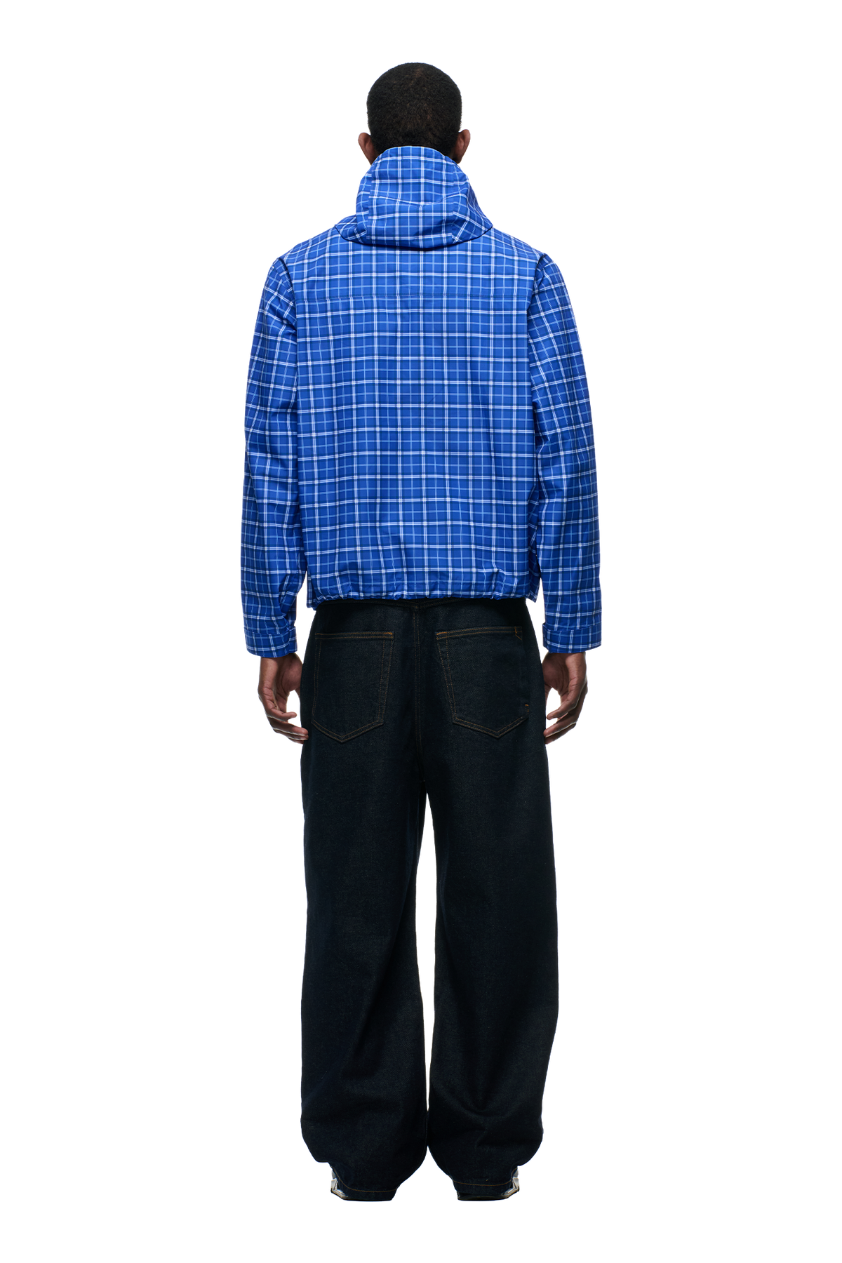 PLAID SHELL JACKET DIGITAL BLUE