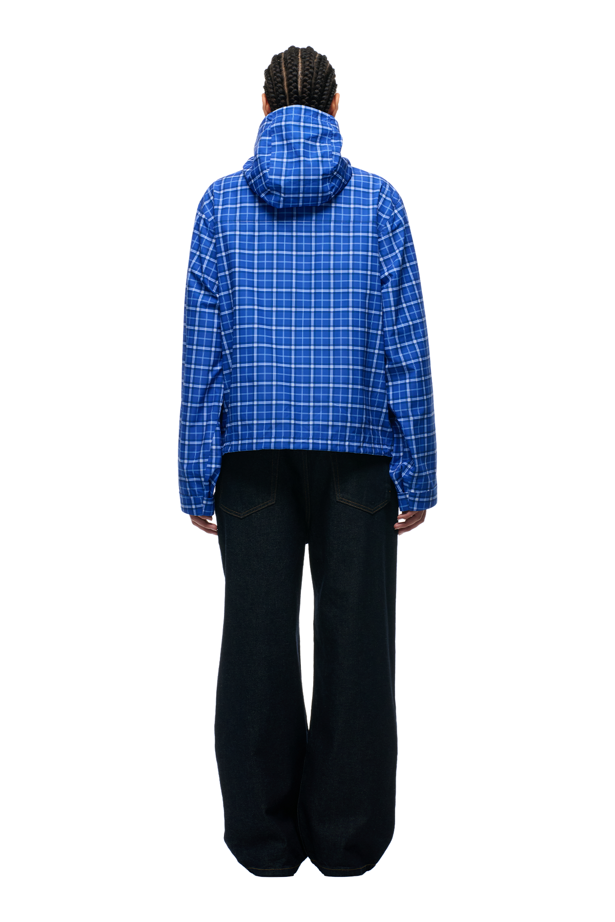 PLAID SHELL JACKET DIGITAL BLUE