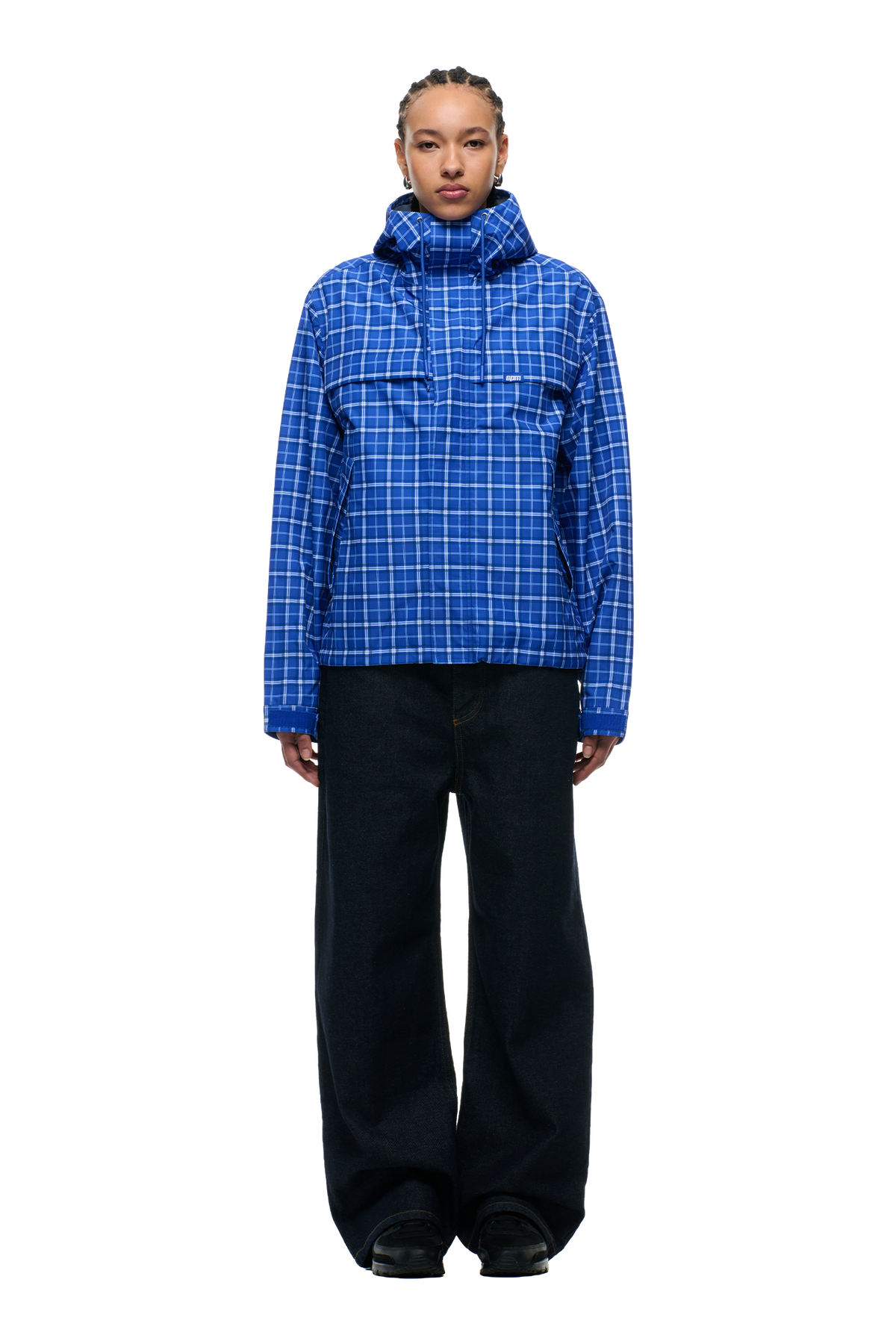 PLAID SHELL JACKET DIGITAL BLUE