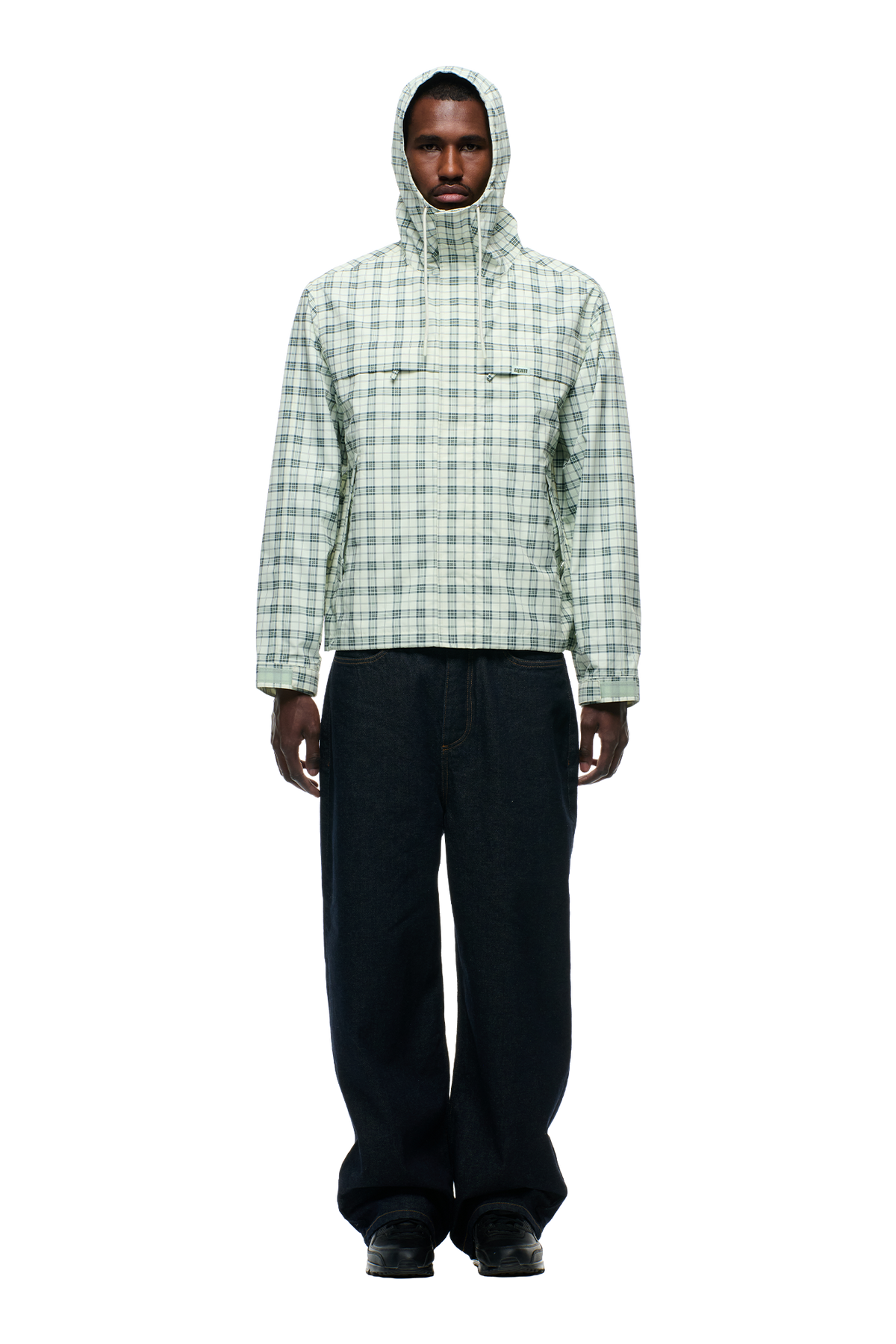 PLAID SHELL JACKET FOGGY GREEN