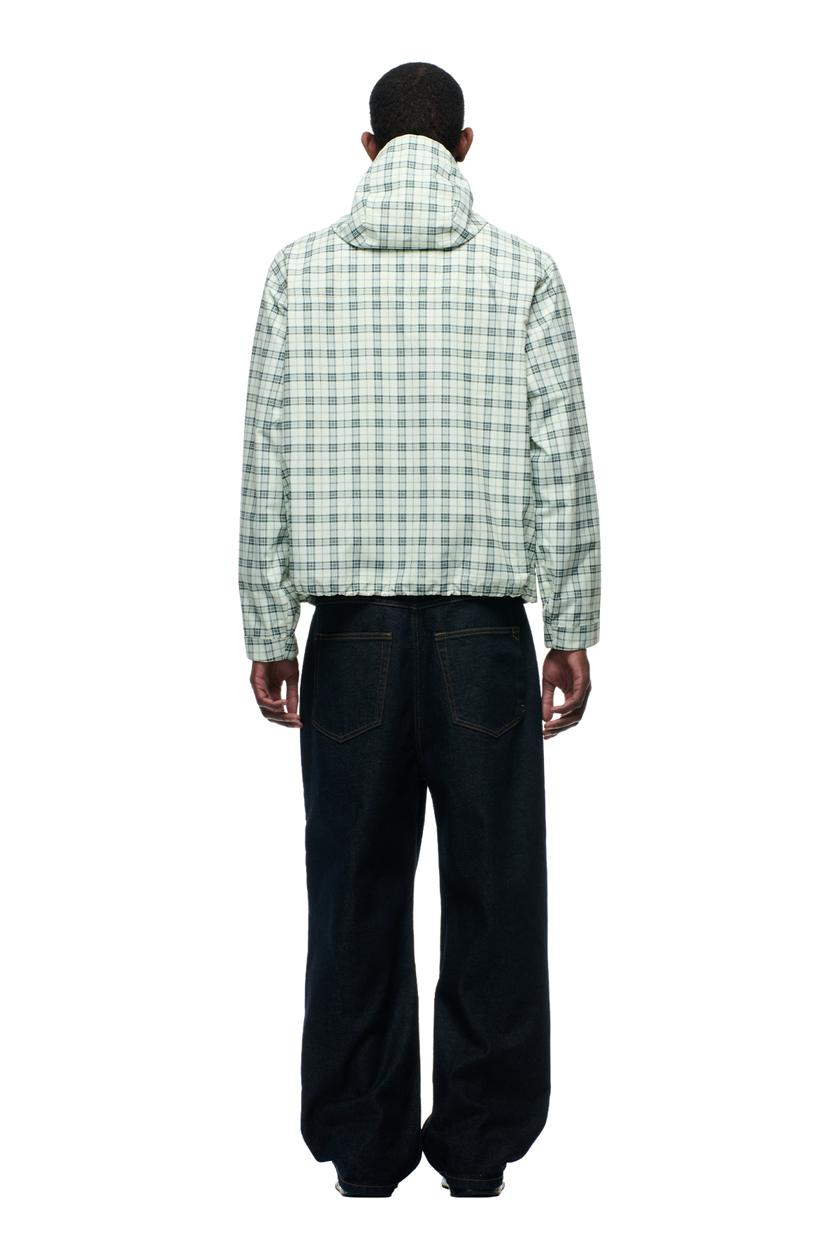PLAID SHELL JACKET FOGGY GREEN