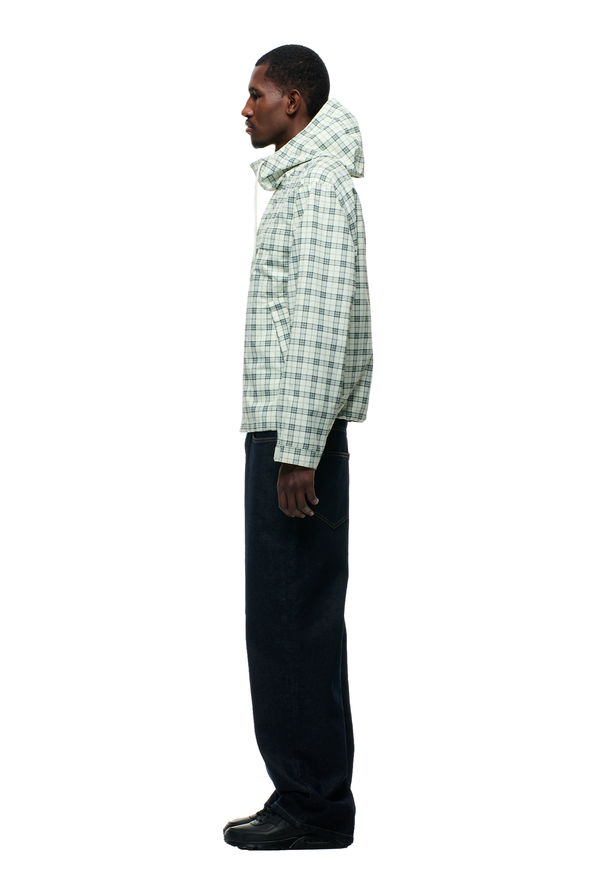PLAID SHELL JACKET FOGGY GREEN