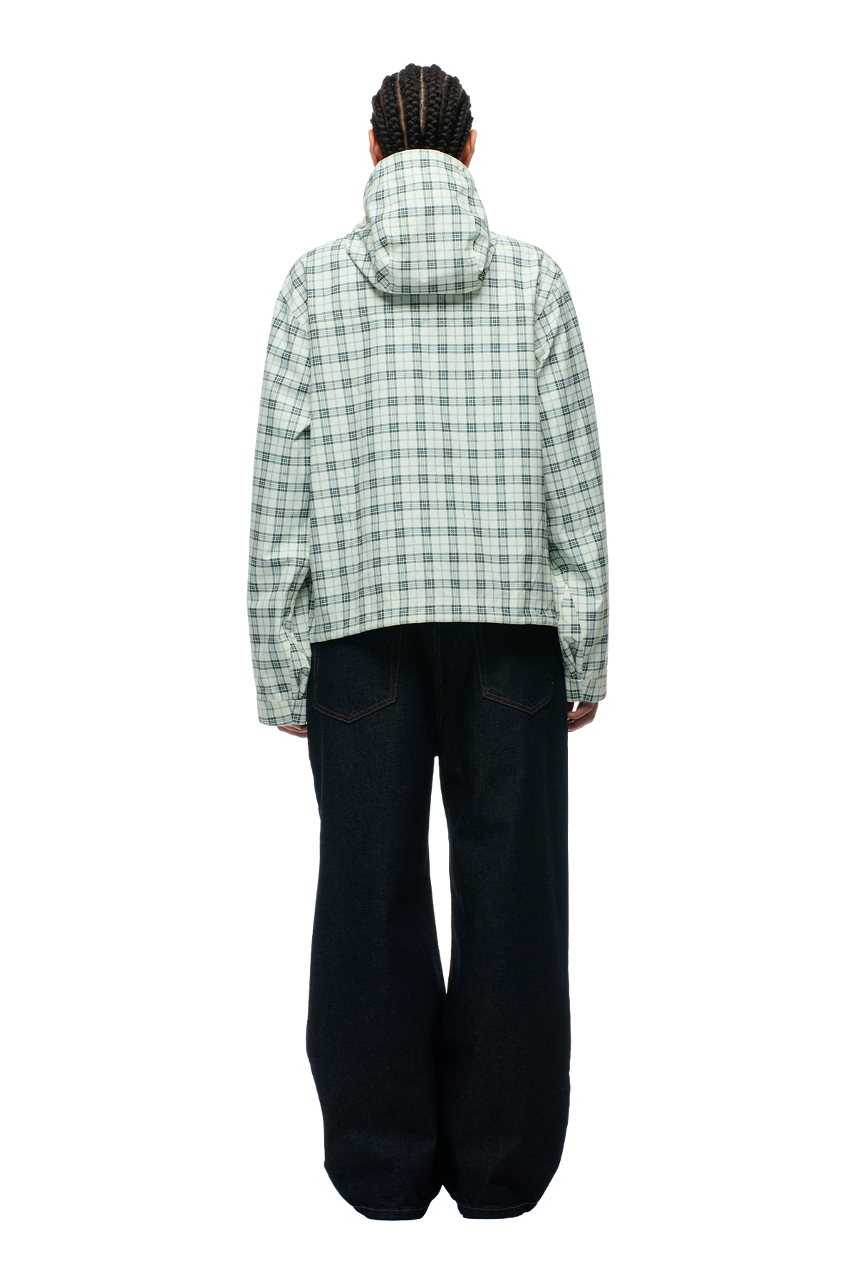 PLAID SHELL JACKET FOGGY GREEN