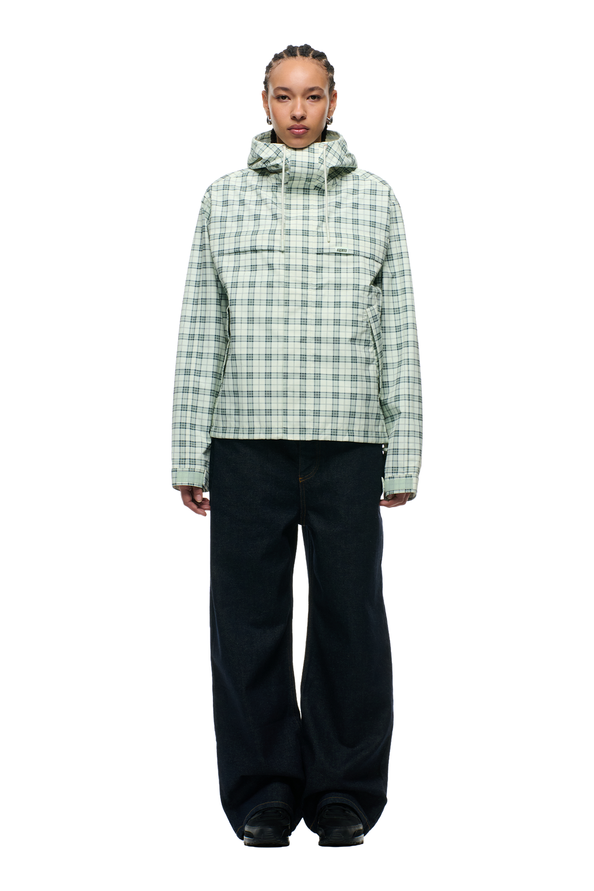 PLAID SHELL JACKET FOGGY GREEN