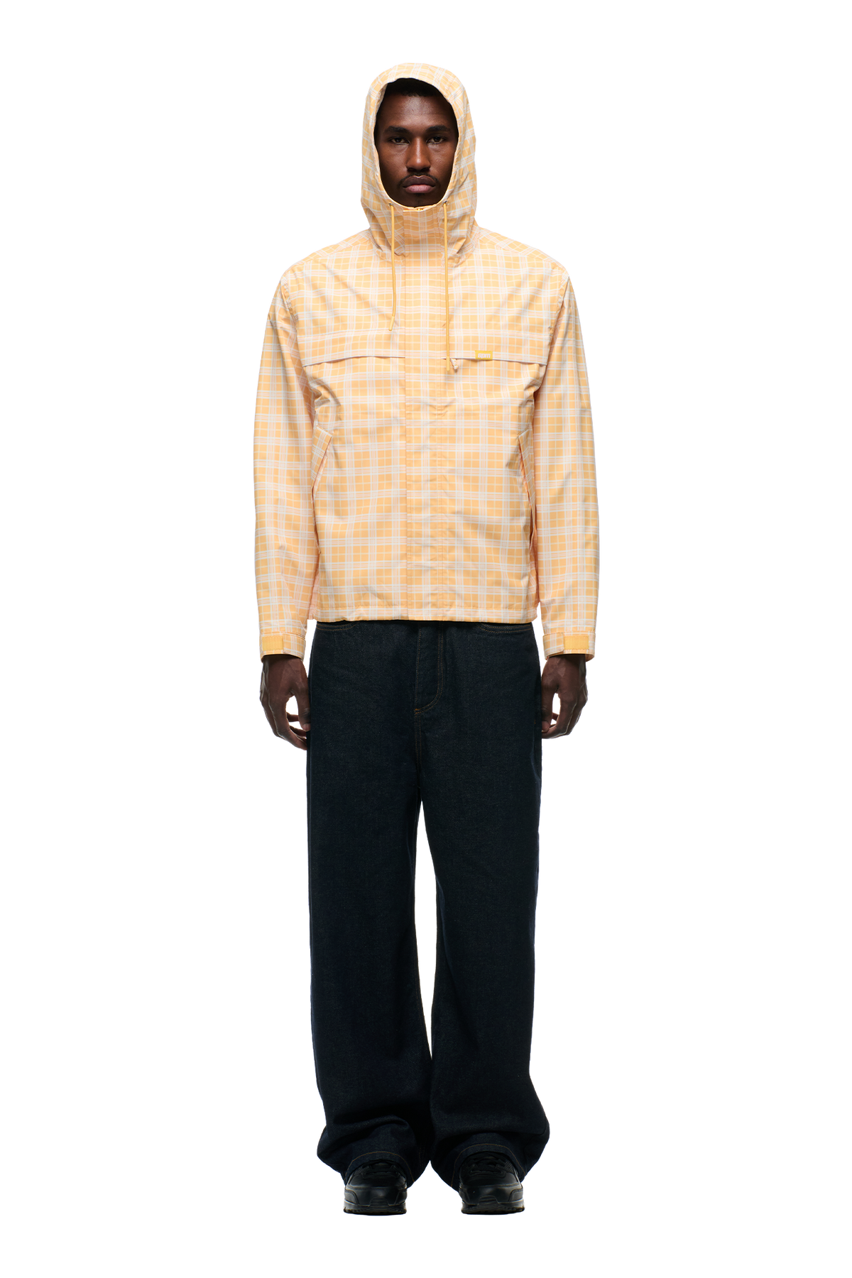 PLAID SHELL JACKET PASTEL PEACH