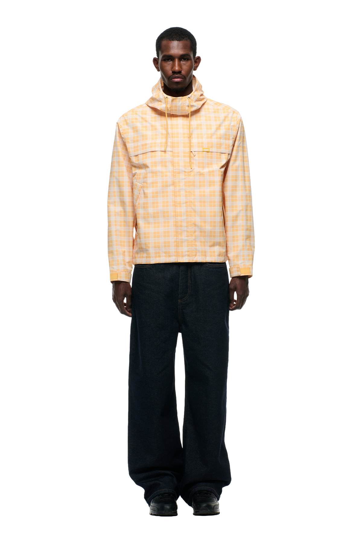 PLAID SHELL JACKET PASTEL PEACH
