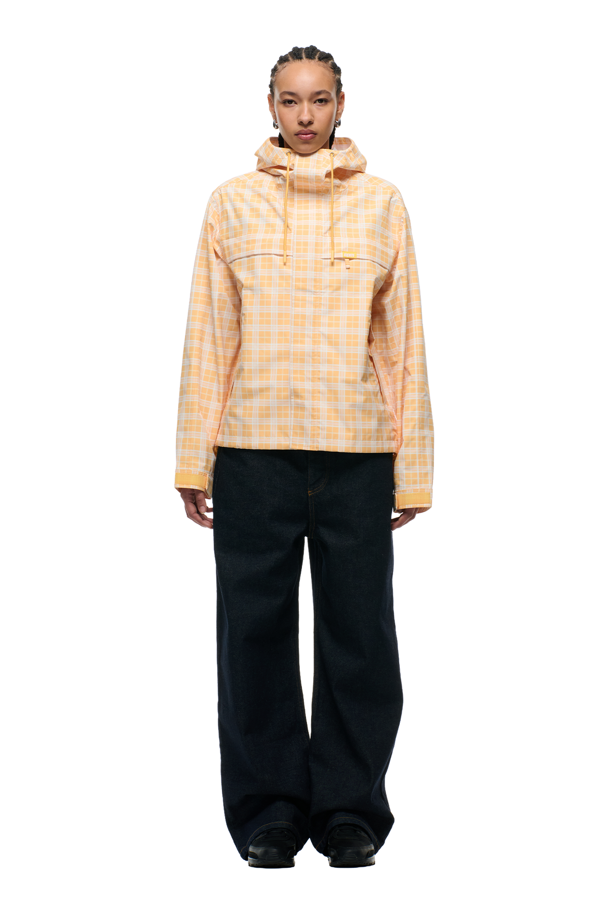 PLAID SHELL JACKET PASTEL PEACH