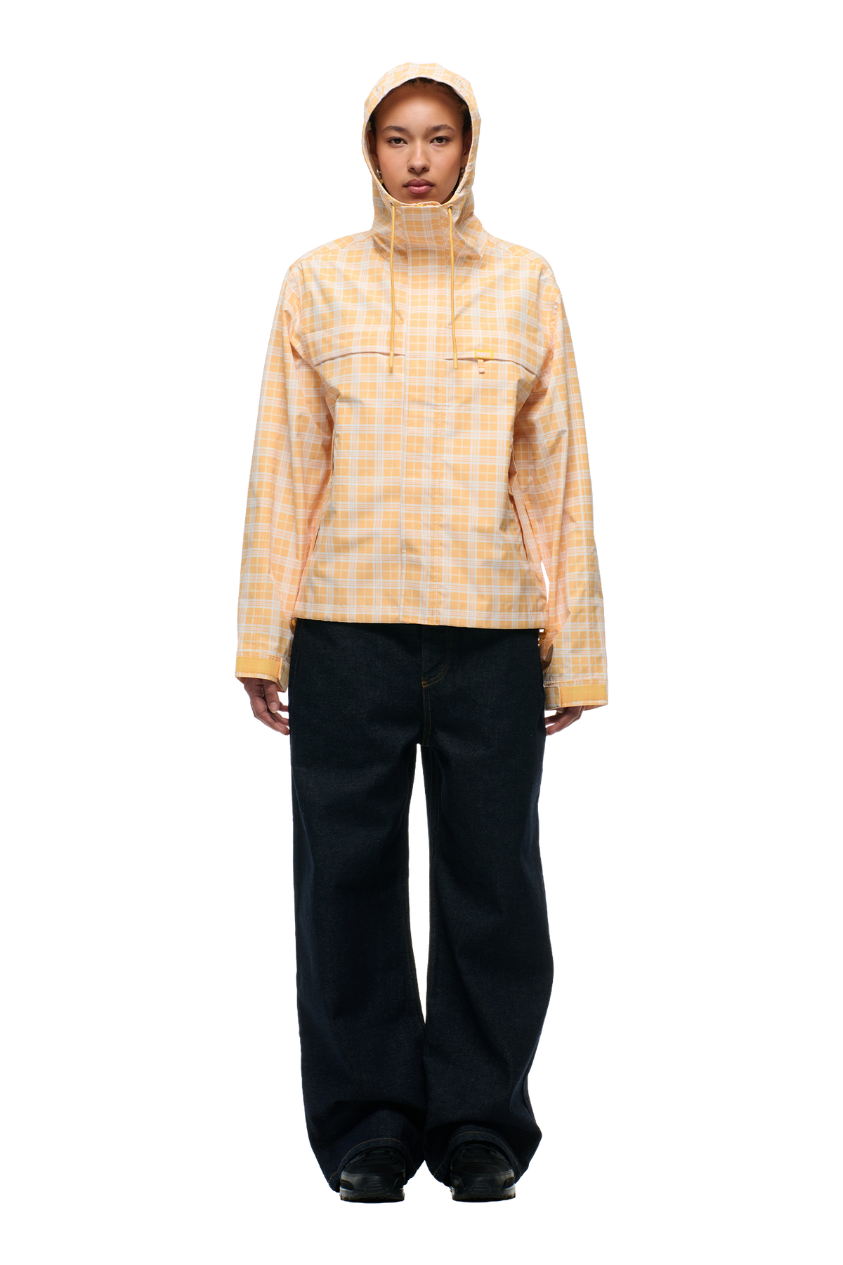 PLAID SHELL JACKET PASTEL PEACH