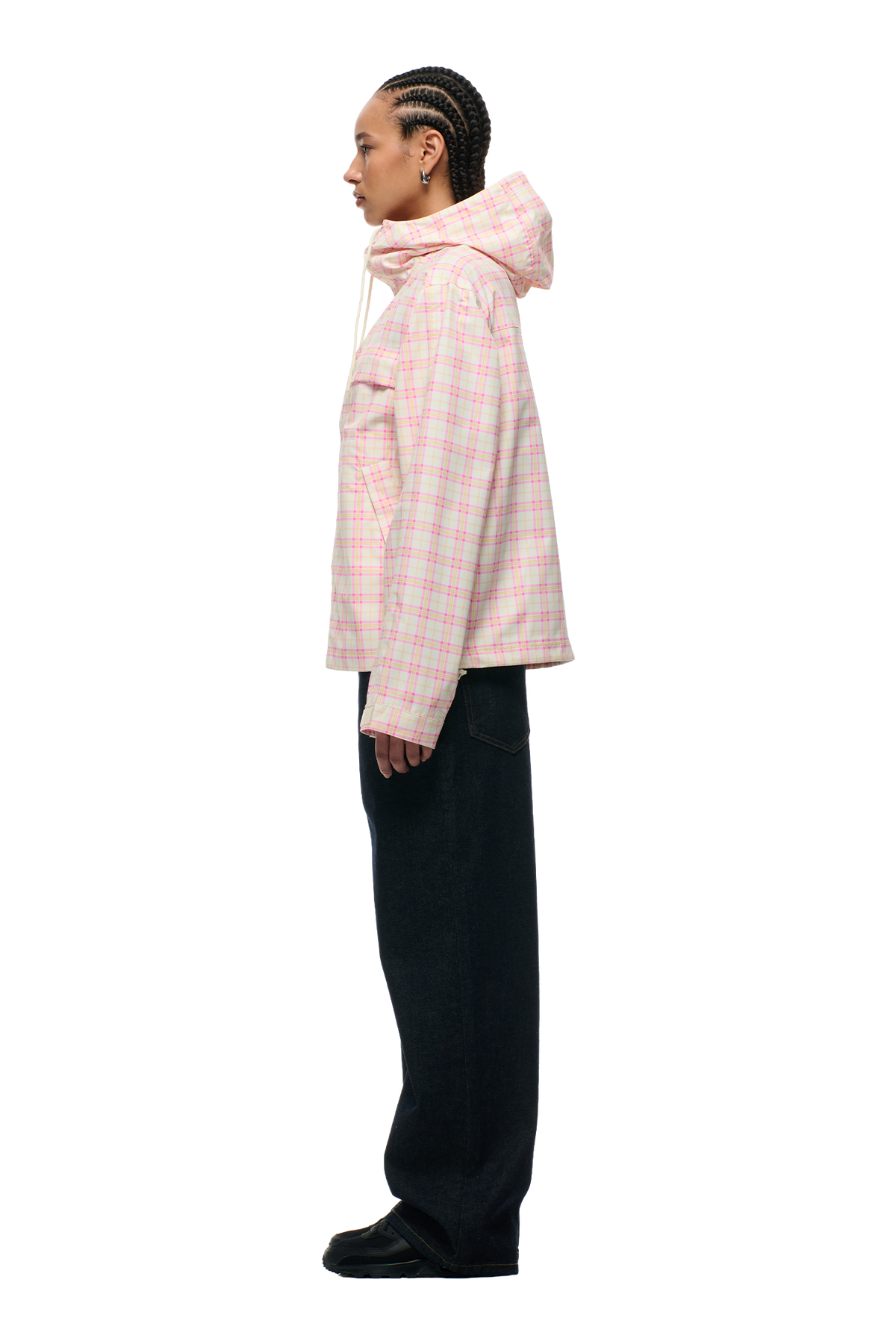 PLAID SHELL JACKET BUBBLEGUM PINK