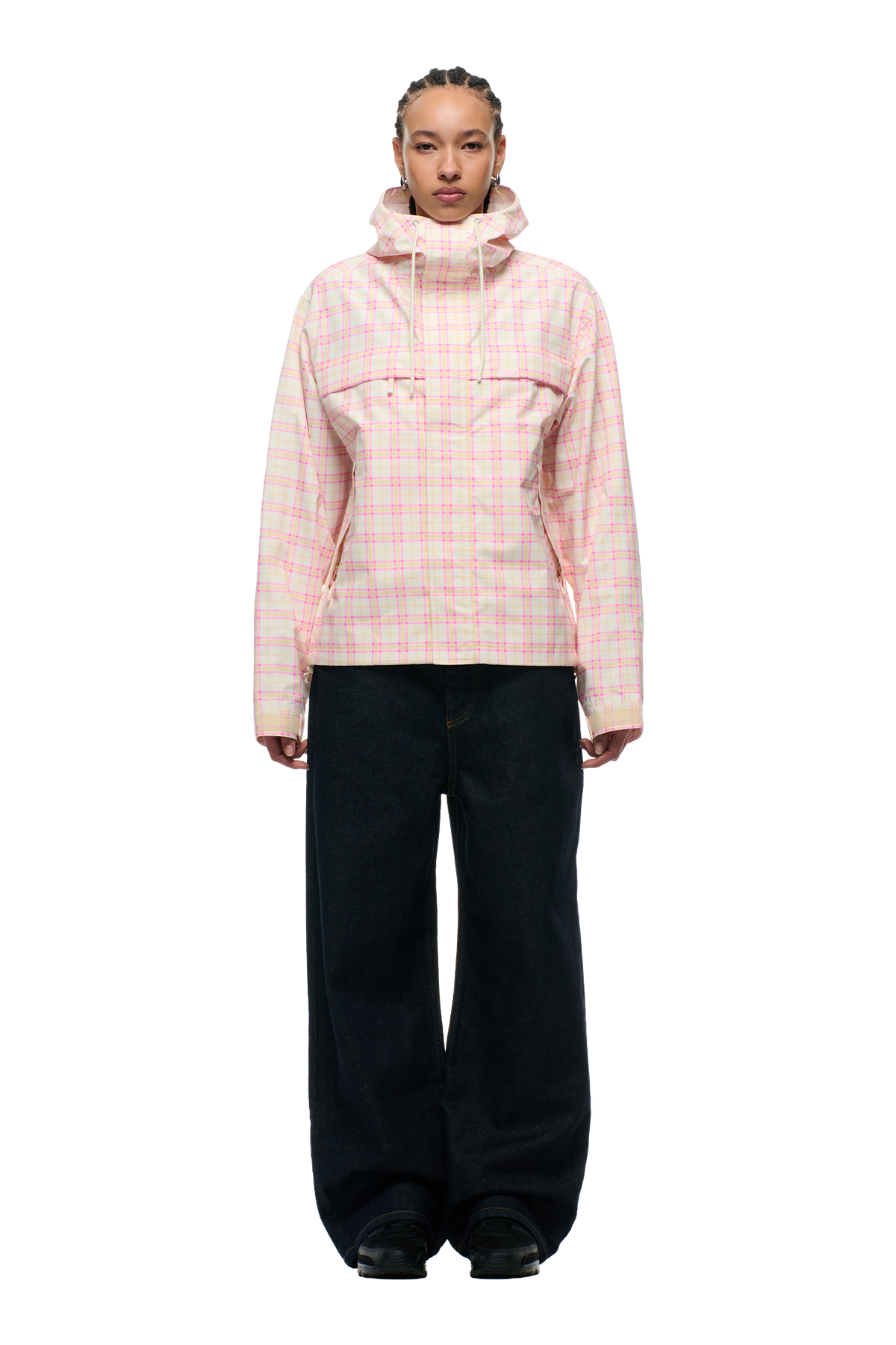 PLAID SHELL JACKET BUBBLEGUM PINK