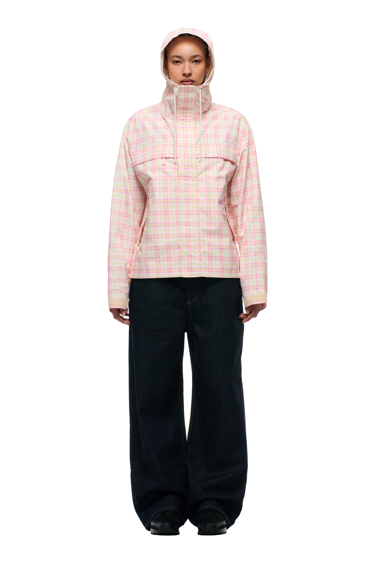 PLAID SHELL JACKET BUBBLEGUM PINK