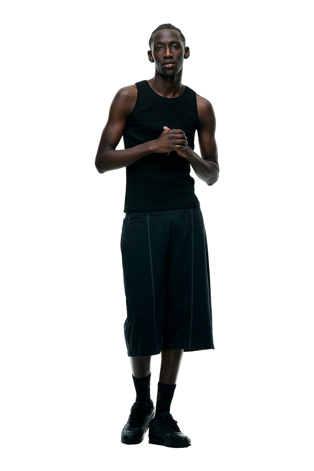 6PM+ LONG SHORTS FADED BLACK