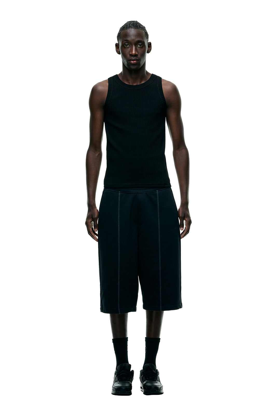6PM+ LONG SHORTS FADED BLACK
