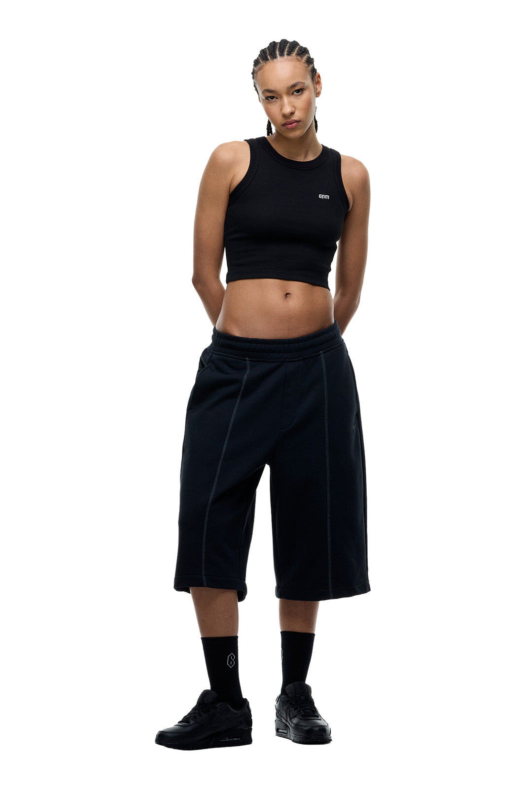 6PM+ LONG SHORTS FADED BLACK