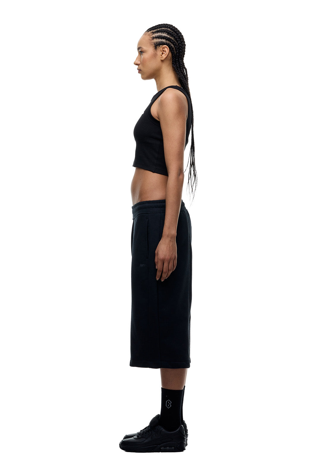 6PM+ LONG SHORTS FADED BLACK