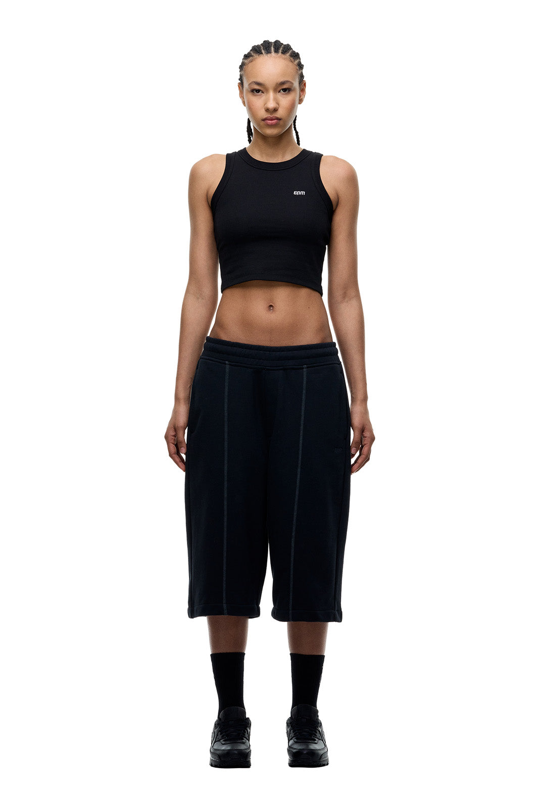 6PM+ LONG SHORTS FADED BLACK
