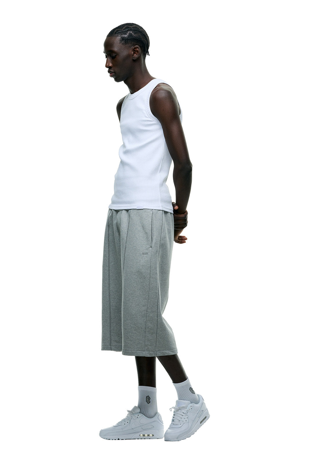 6PM+ LONG SHORTS GREY MELANGE