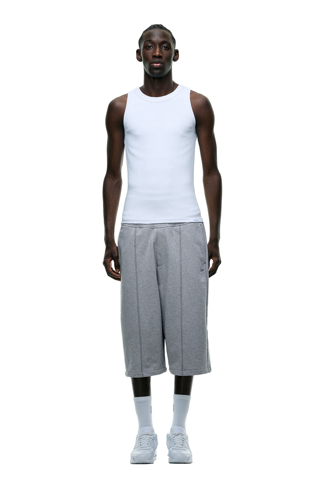 6PM+ LONG SHORTS GREY MELANGE