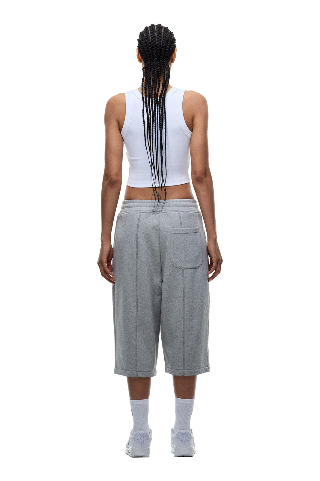 6PM+ LONG SHORTS GREY MELANGE