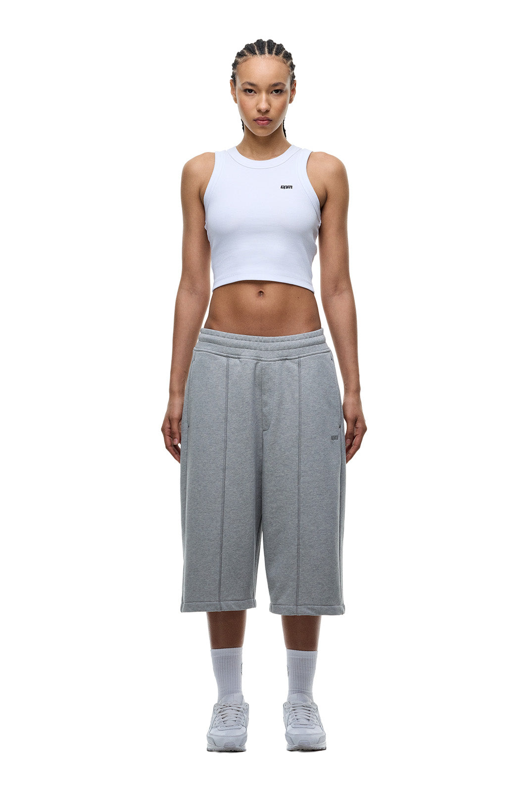 6PM+ LONG SHORTS GREY MELANGE