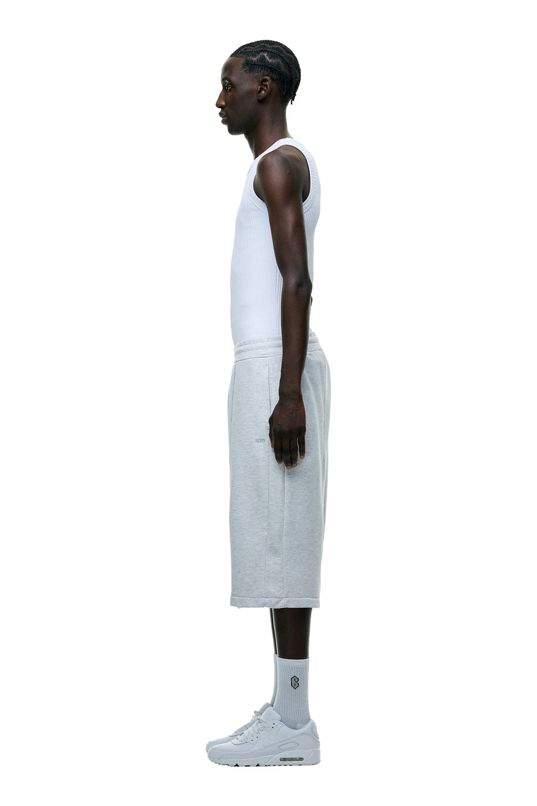 6PM+ LONG SHORTS LIGHT GREY MELANGE