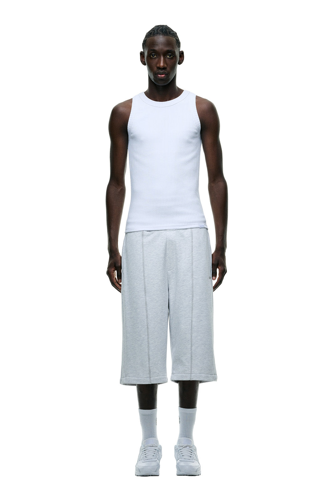 6PM+ LONG SHORTS LIGHT GREY MELANGE